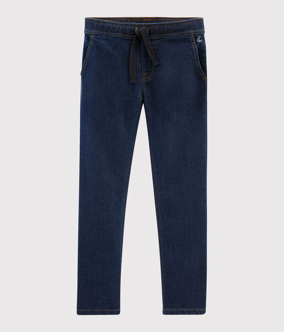 Boys' Denim Fleece Trousers DENIM BLEU FONCE blue