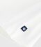 Babies' long-sleeved plain cotton blouse MARSHMALLOW white