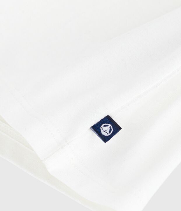 Babies' long-sleeved plain cotton blouse white