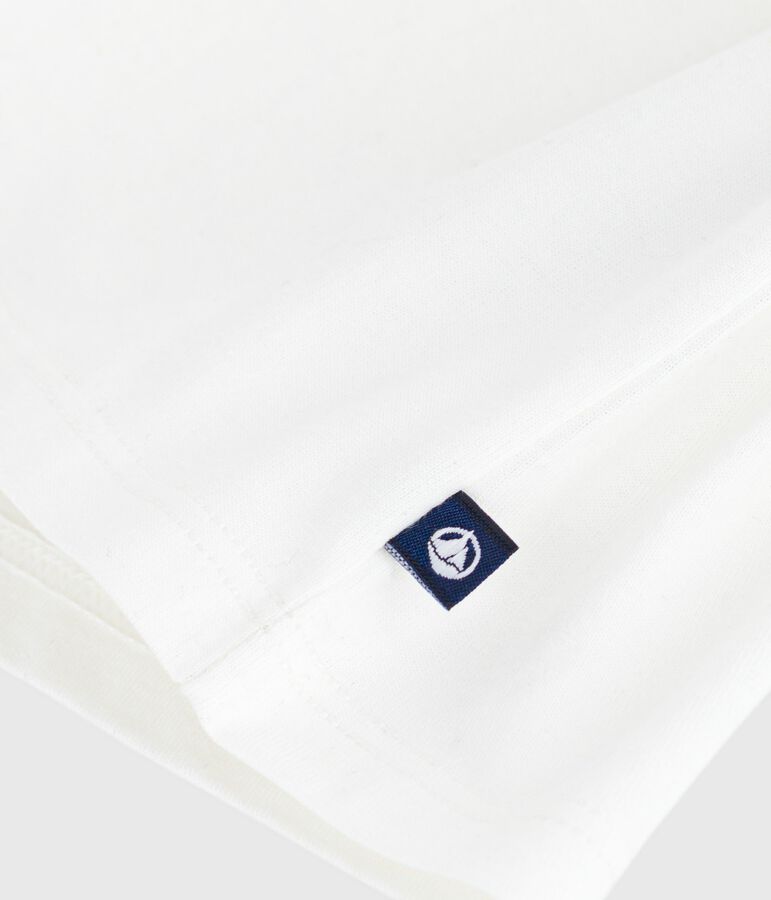 Babies' long-sleeved plain cotton blouse white