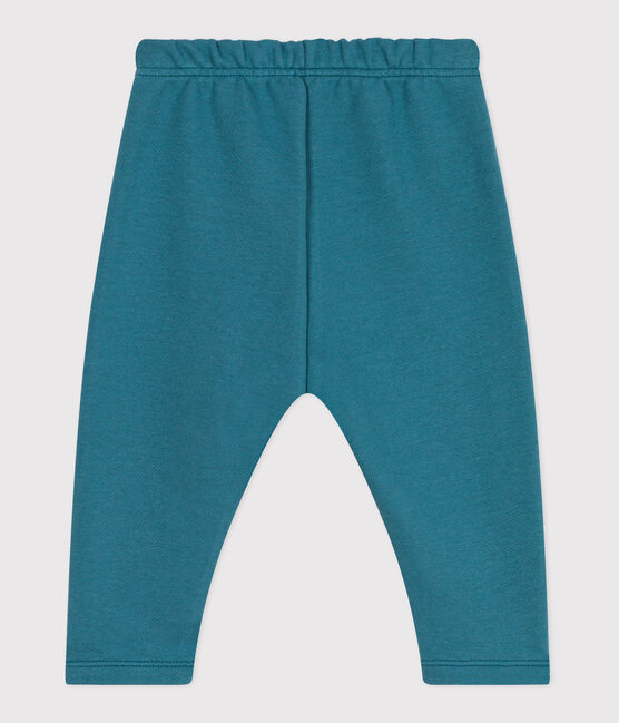 Babies' jogging bottoms in plain cotton DRAGONFLY green
