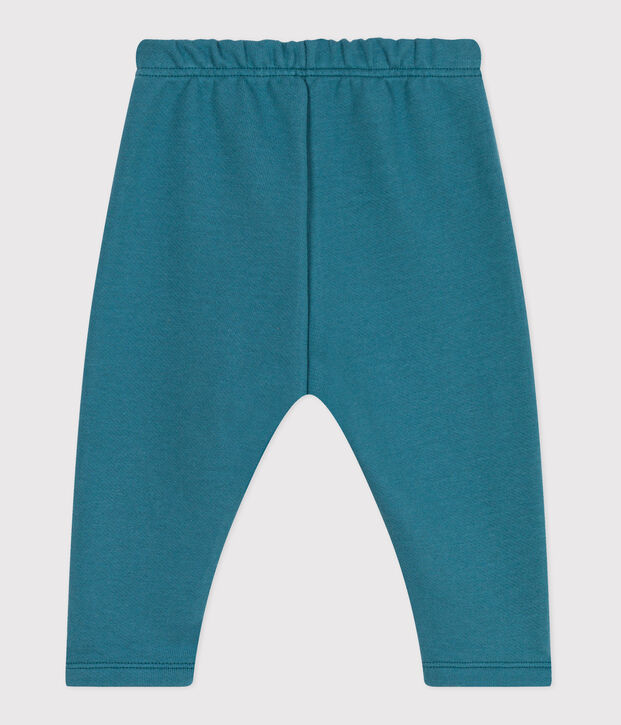 Babies' jogging bottoms in plain cotton green