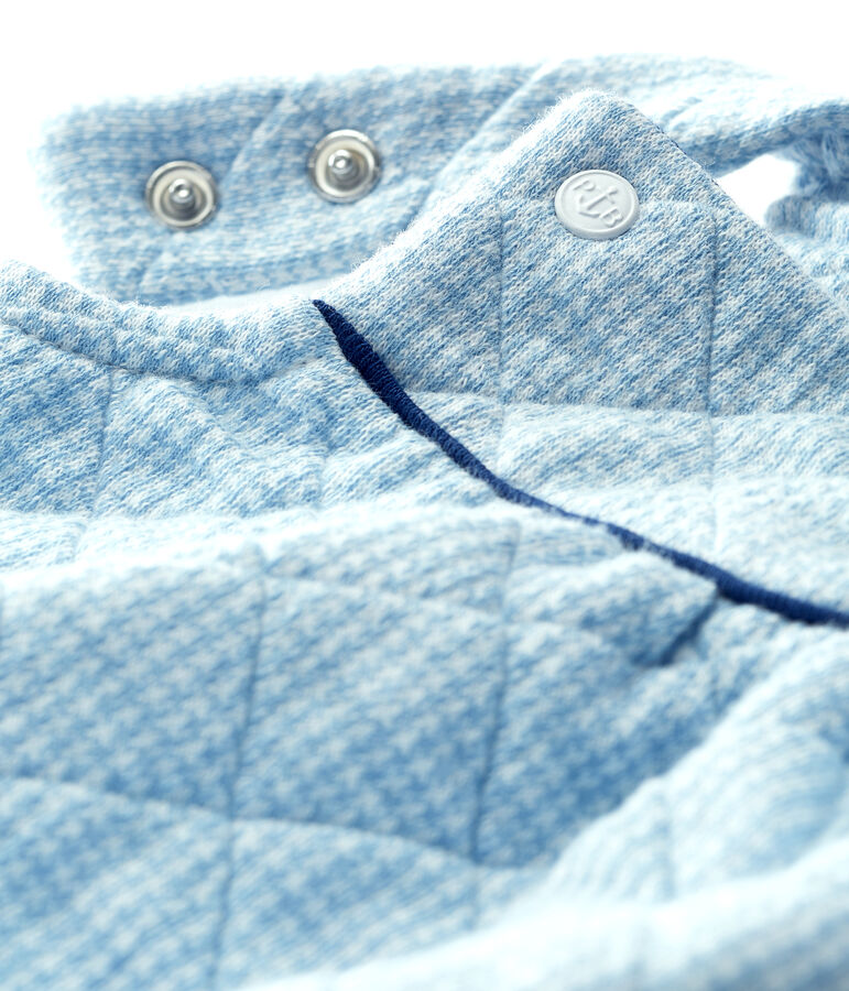 Babies' Quilted Tube-Knit Dungaree Shorts blue/white