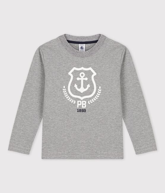 Tee-shirt manches longues en coton enfant garçon SUBWAY CHINE grey