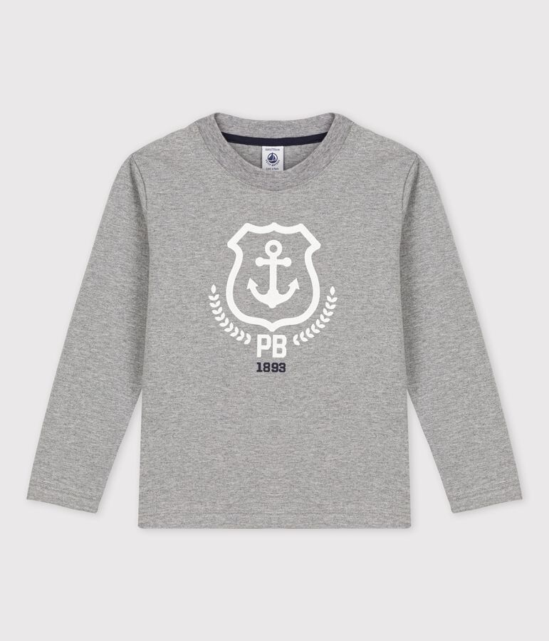 Tee-shirt manches longues en coton enfant gar&ccedil;on grey