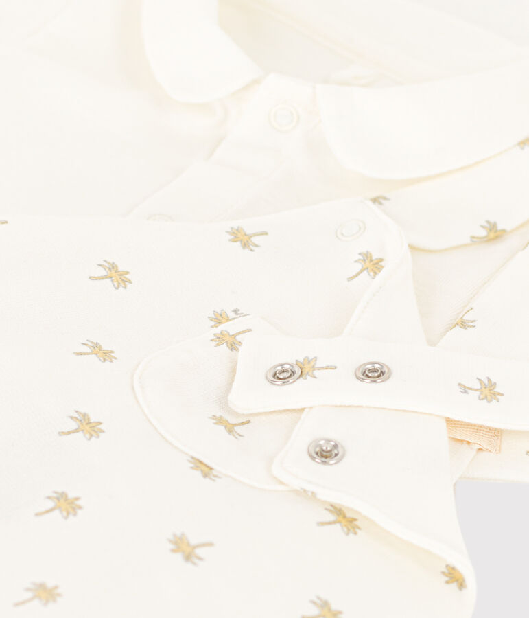 Baby cotton overalls and bodysuit set white/multicolor