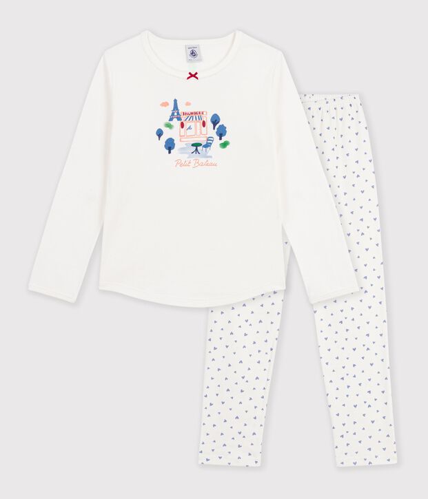 Children's Paris motif cotton pyjamas blue/blue