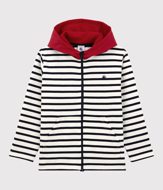 Unisex Children's Cotton Hoodie MARSHMALLOW white/SMOKING blue