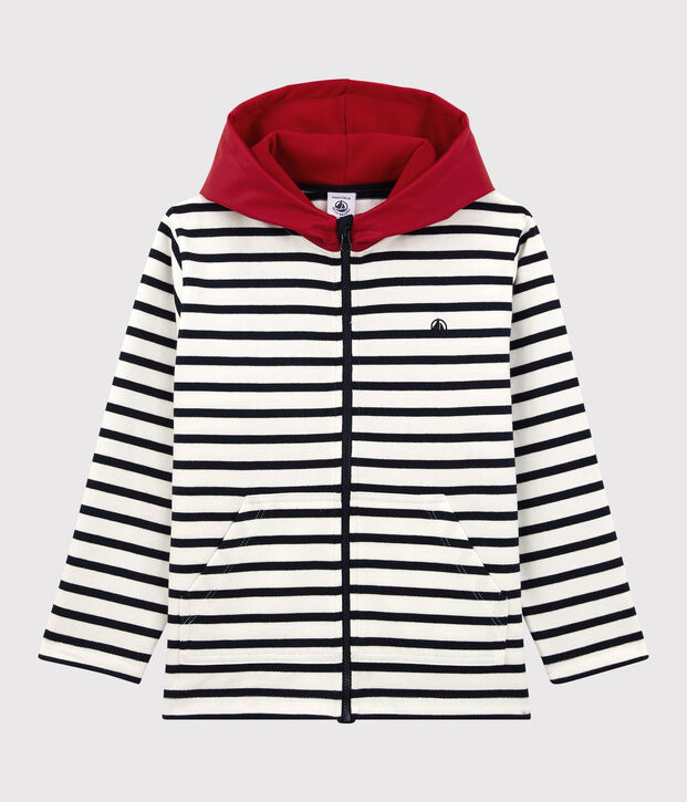 Unisex Children's Cotton Hoodie white/blue