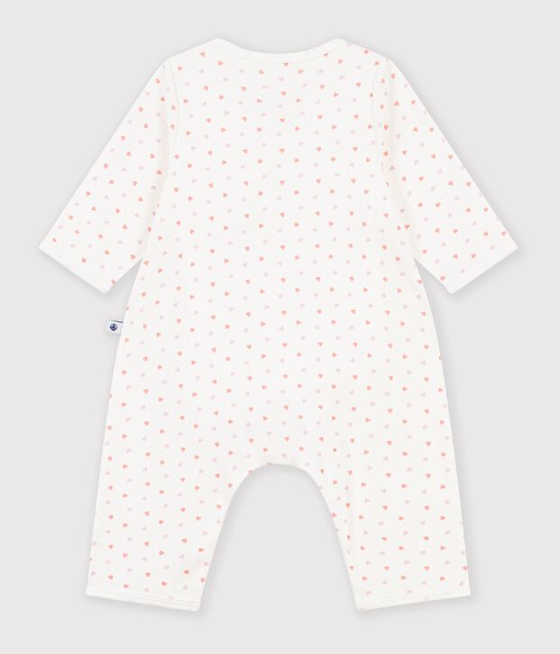 Babies' footless cotton flower print bodyjamas white/multicolor