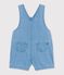 Babies' short lightweight denim dungarees DENIM CLAIR blue