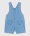 Babies' short lightweight denim dungarees blue