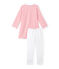 Chemise de nuit fille à rayure marinière et son legging ECUME white/CARMEN red