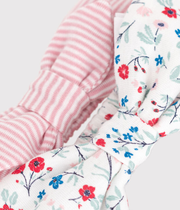 Baby girls' cotton hairbands - 2-pack multicolor