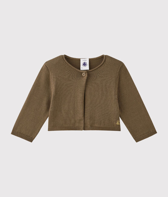 Baby girl's knit bolero SHITAKE brown