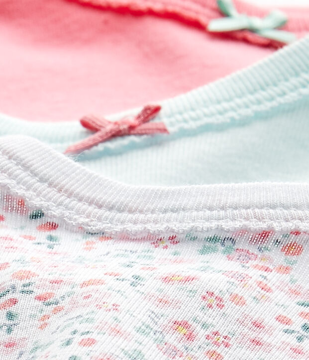 Set of 3 baby girls' short-sleeved bodysuits white