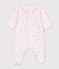 Babies' velour pyjama suit with a collar and floral print pink/multicolor