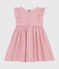 Babies' Short-Sleeved Poplin Dress pink/pink