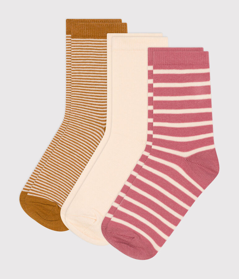 Children's stripy cotton socks - 3-pack multicolor