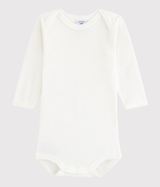 Baby Boys' Long-Sleeved Bodysuit Lait white