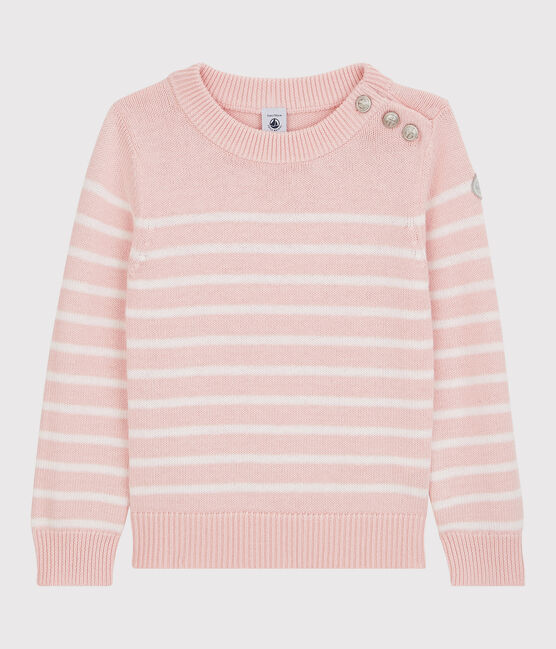 Girls' Wool/Cotton Jumper MINOIS pink/MARSHMALLOW white