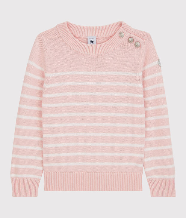 Girls' Wool/Cotton Jumper pink/white