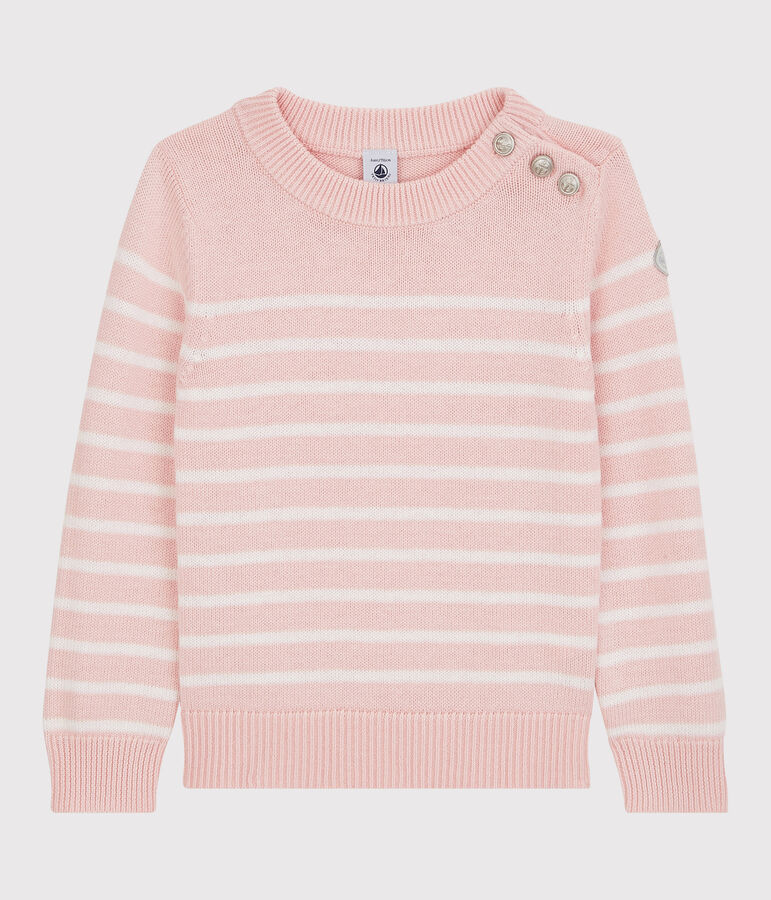 Girls' Wool/Cotton Jumper pink/white