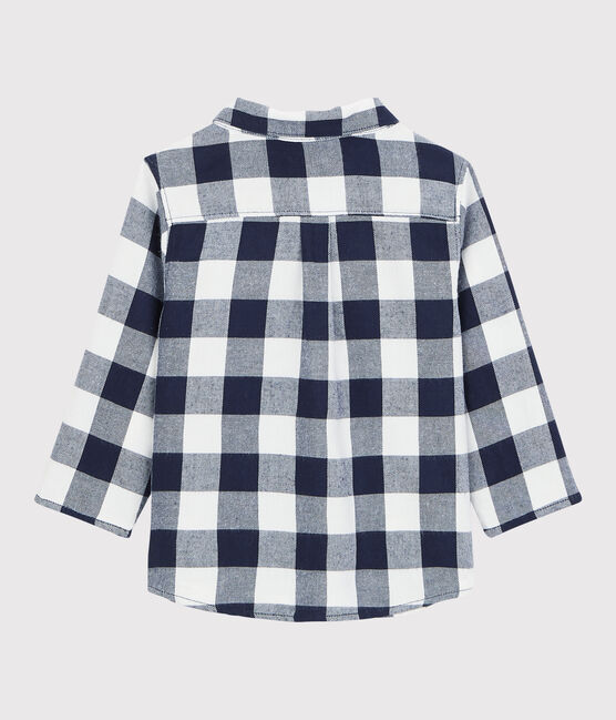 Babies' Cotton Shirt SMOKING blue/MARSHMALLOW white