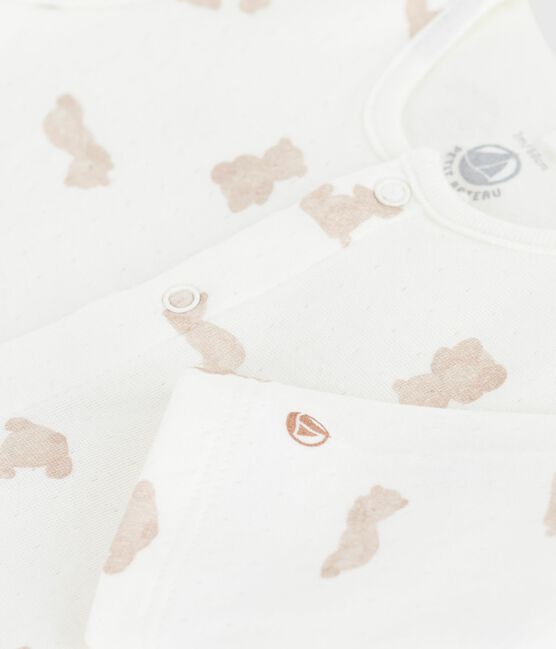 Babies' printed tube knit pyjama suit MARSHMALLOW /BRUN