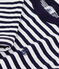 Children's long-sleeved stripy cotton T-shirt SOIR blue/MILK