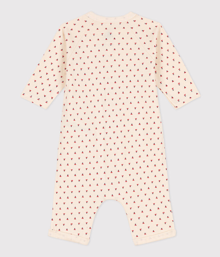 Babies' Heart Patterned Cotton Tube Knit Jumpsuit AVALANCHE white/MULTICO