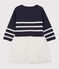 Babies' Wool/Cotton Dress SMOKING blue/MARSHMALLOW white
