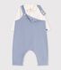 Babies' dungarees and body set in cotton with a plain collar