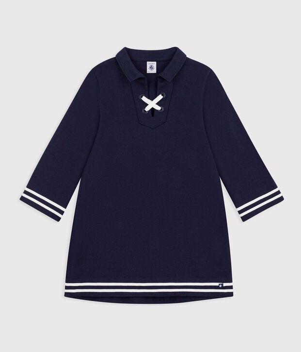 Children's long-sleeved plain cotton dress SMOKING