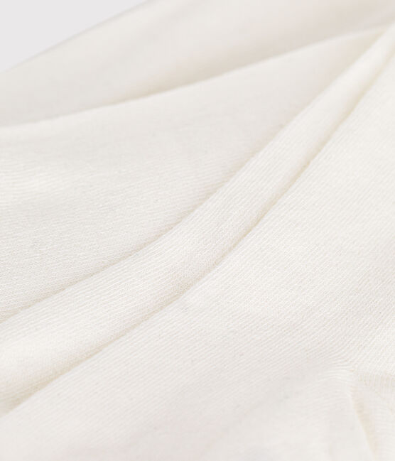 Children's plain cotton jersey tights MARSHMALLOW white