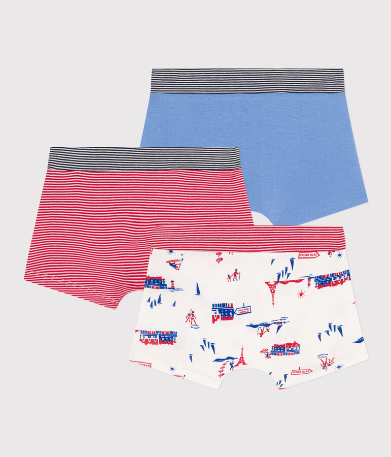 Boys' Paris Themed Cotton Boxer Shorts - 3-Pack multicolor
