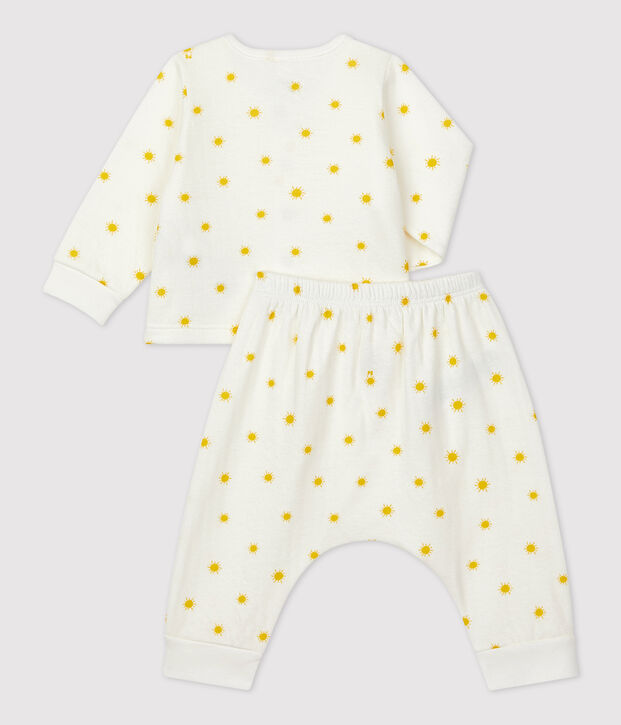 Babies' Organic Sun Print Tube Knit Clothing - 2-Piece Set white/yellow