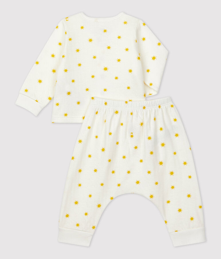 Babies' Organic Sun Print Tube Knit Clothing - 2-Piece Set white/yellow