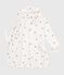Children's cotton terry bathrobe with embroidered hearts MARSHMALLOW white/TERKUIT red