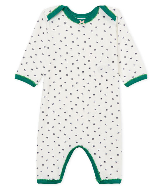 Baby Girls' Sleepsuit MARSHMALLOW white/MEDIEVAL blue