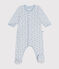 Babies' velour bodyjamas printed with tiny stars GOMME blue/BEACH