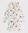 Girls' Floral Fleece Dressing Gown MARSHMALLOW white/MULTICO white