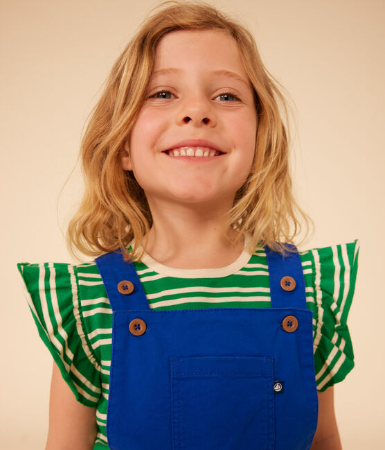 Girls' Lightweight Striped Jersey T-Shirt PRADO /AVALANCHE