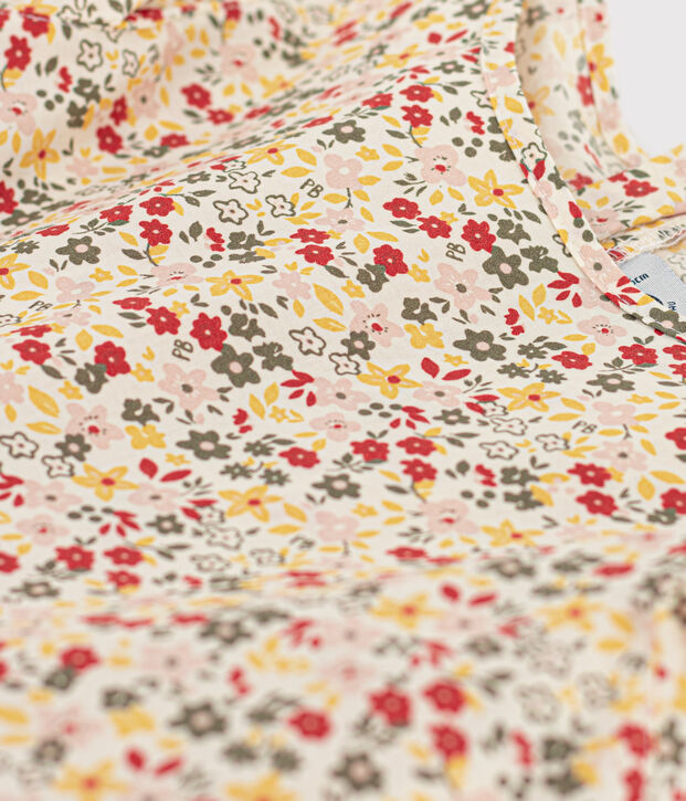 Girls' Poplin Dress Ecru/multicolor
