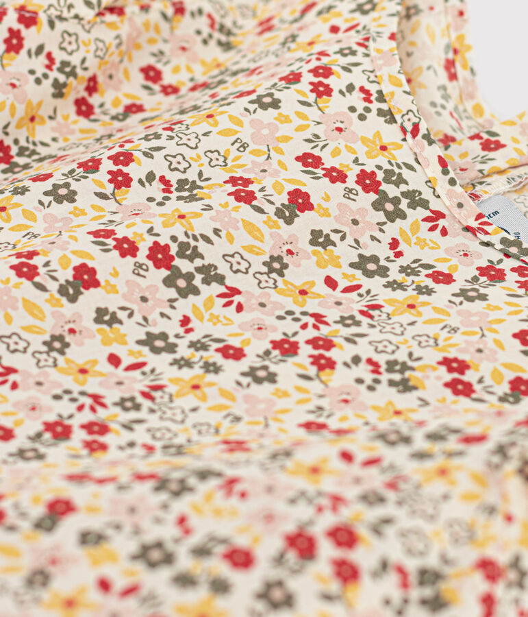 Girls' Poplin Dress Ecru/multicolor