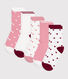 Children's plain and heart-print cotton socks - 5-Pack