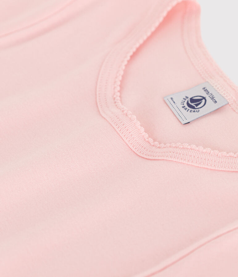 Little girls' short-sleeved cotton T-shirt pink
