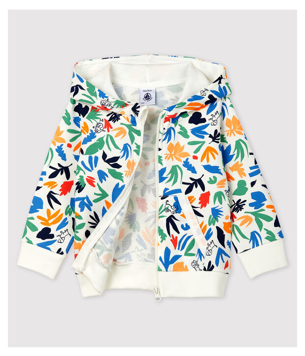 Babies' Fleece Cardigan white/multicolor