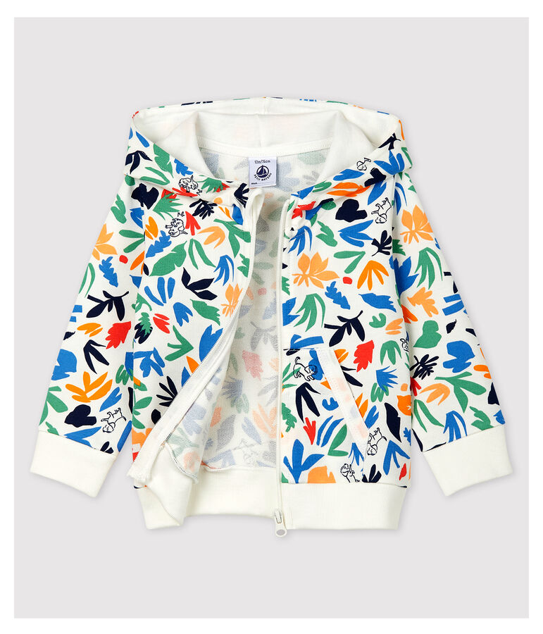 Babies' Fleece Cardigan white/multicolor