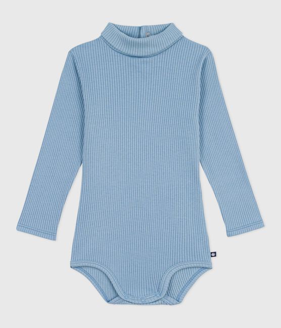 Babies' plain cotton rollneck body ADRIATIC